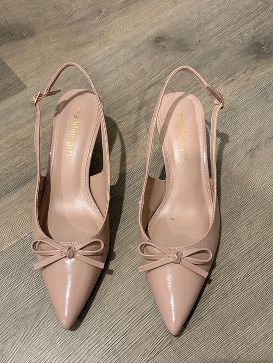 Madden Girl Shoes - Madden Girl Blush Pink Pointed Slingback Heels with Bow
